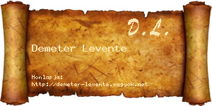 Demeter Levente névjegykártya